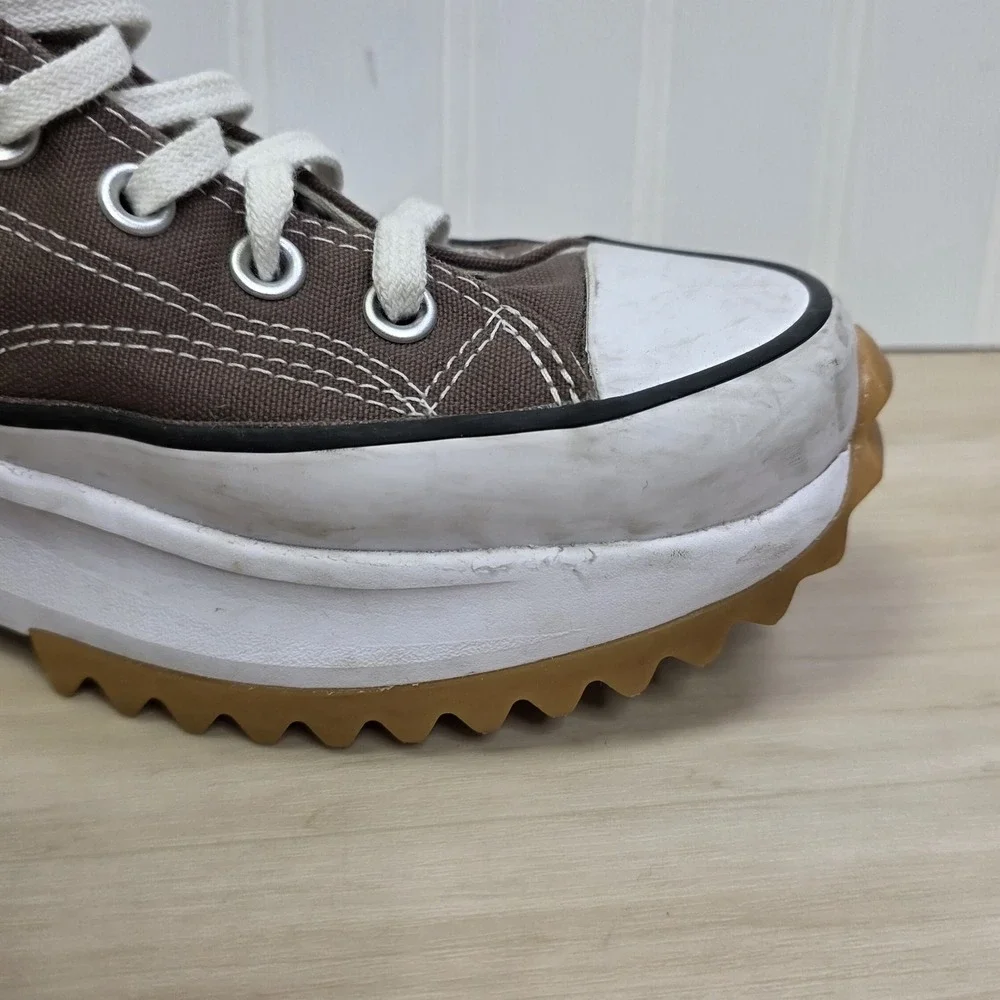Converse Run Star Hike Canvas Platform‎ Sneakers Brown Men's Size 9 Women's 10.5
